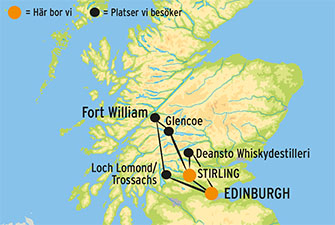 Geografisk karta ver Skottland